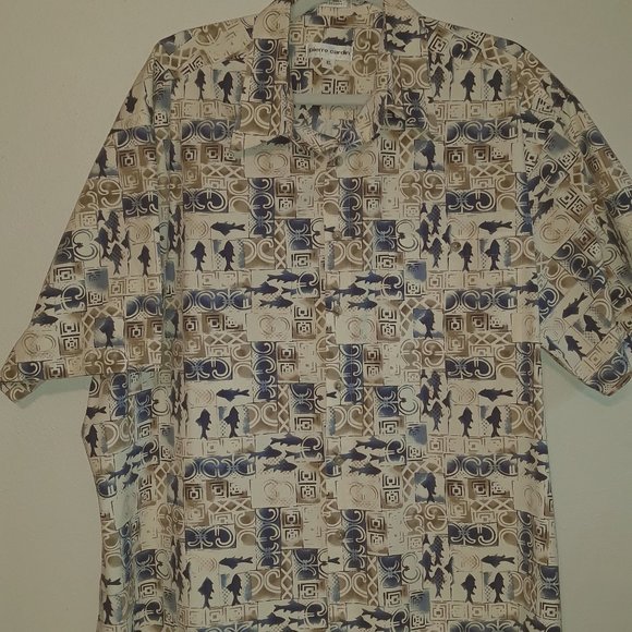 Pierre Cardin  Short Sleeve Island Style Shirt - Picture 1 of 4